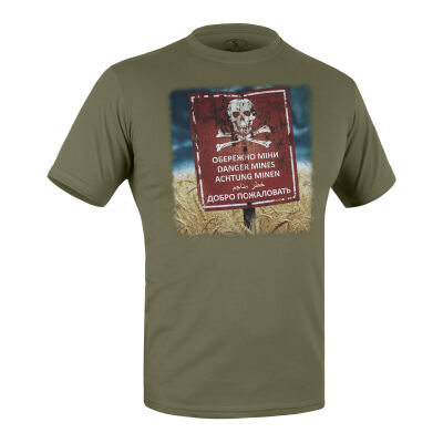 Футболка с рисунком "Dangerous Mines" Olive Drab