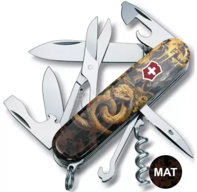 Ніж Victorinox Swiss Army Climber Zodiac Золота дерев'яна змія (1.3703.3_Z4240pk)