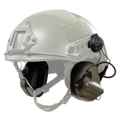 Активні навушники Earmor M31H Plus, кріплення на шолом. Олива