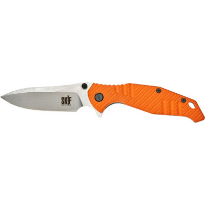Нож раскладной SKIF Adventure II SW. Светлое (классическое) лезвие. Длина 223 мм. Оранжевый.