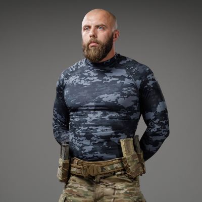 Рашгард тактичний Raptor Rashguard Dark Multicam. Slim fit, polyester