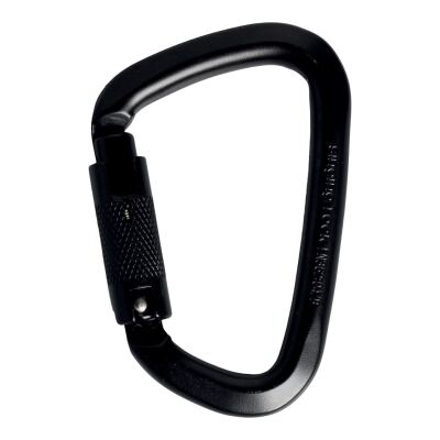 Карабін Singing Rock D Steel Triple Lock Screw Gate, Black, 50kN
