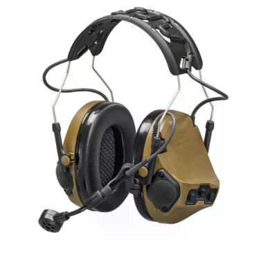 Активные наушники беспроводные 3M PELTOR ComTac VII (MT14H41A-300EU CY), coyote brown, вертикальные, с микрофоном