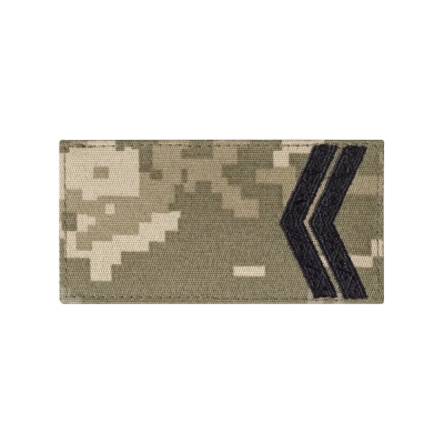 Погон ЗСУ молодший сержант (чорна нитка, на липучці). Піксель (мм-14)