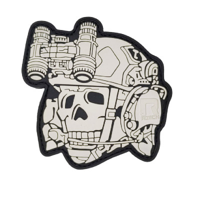 Патч (шеврон) «Totenkopf gen1+dtnvs gen.1» R3ICH. Мягкий ПВХ пластик. Белый