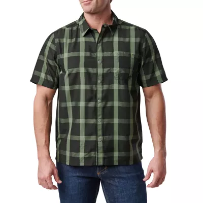 Сорочка тактична "5.11 Tactical® Nate Short Sleeve Shirt" Black Plaid