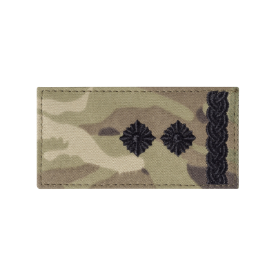 Погон ЗСУ підполковник (чорна нитка, на липучці). Мультикам