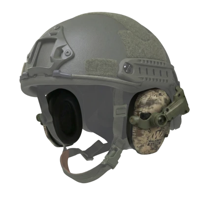 Активні навушники Walker's Razor Slim з кріпленням на шолом та гелевими амбушюрами. Kryptek