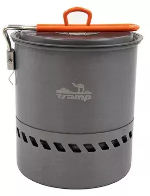 Казанок Tramp из анодированного алюминия з теплообменником 1,5 л TRC-118, сірий