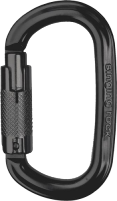 Карабін з муфтою Singing Rock Ozone TWL Oval Black