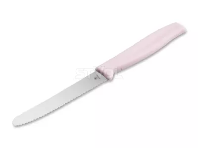 Серрейторний кухонний ніж Sandwich Knife, рожевий Boker, клинок 105 мм