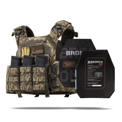 Бронежилет 3 класса (PRO). Вес 3.1 кг. Полиэтиленовые плиты 0.99 кг. Пиксель (мм-14)
