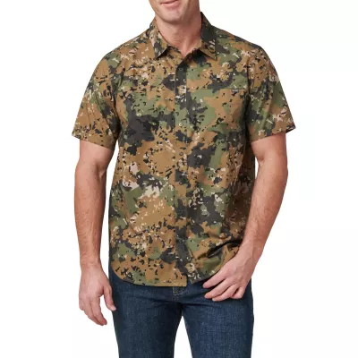Сорочка тактична "5.11 Tactical® Wyatt Print Short Sleeve Shirt" Sage Green Canopy Camo