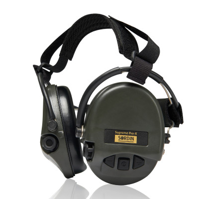 Активні навушники Sordin Supreme Pro-X Neckband з додатковими гелевими амбушюрами. Олива