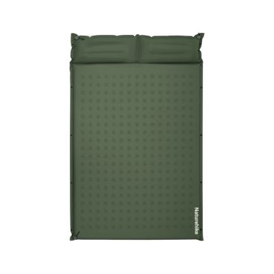 Матрац туристичний Naturehike CNK2550WS025 із подушкою самонадувний двомісний 200 х 130 х 3 см зелений