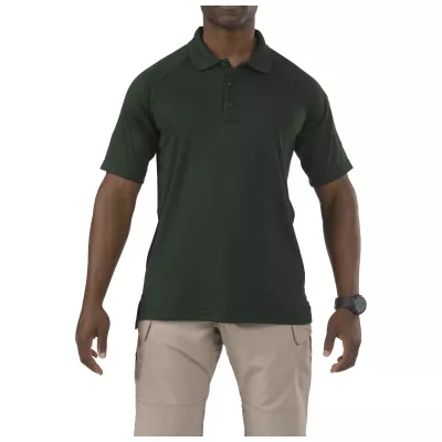 Футболка поло тактическая с коротким рукавом "5.11 Tactical Performance Polo - Short Sleeve, Synthetic Knit" L.E. Green