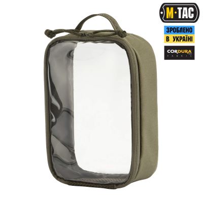 Органайзер утилитарный прозрачный M-Tac Elite Small (22х14 см) Олива (Темная)