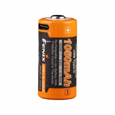 Akumulator 16340 Fenix ​​​​(1050 mAh) typu C, ładowalny przez USB