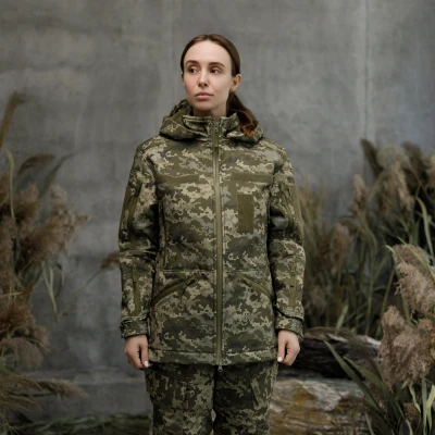 Куртка тактична жіноча Softshell WAC-17. Захист від вітру та вологи. Піксель (мм-14)