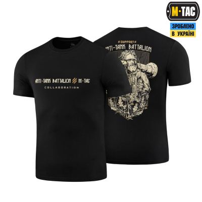 Футболка M-Tac Anti-tank Battalion Чорна, black, чорний