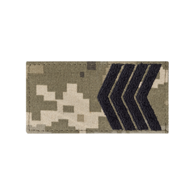 Погон ЗСУ старший сержант (чорна нитка, на липучці). Піксель (мм-14)