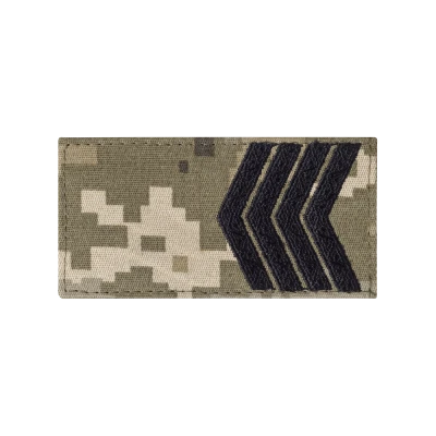 Погон ЗСУ старший сержант (чорна нитка, на липучці). Піксель (мм-14)