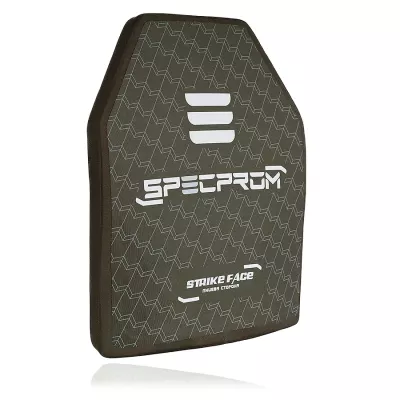 Керамическая бронеплита SPECPROM S-Line 5-го класса. Вес 3.38 кг. Размер 27.5 на 35 см. Оливковое масло.