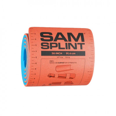 Медицинская шина SAM® Splint (США) скрученная, 91.44 см, сине-оранжевая