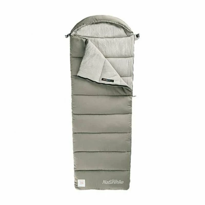 Спальник с капюшоном с обычным мешком для хранения Naturehike M400 (от 1°C до -18°C), правый. Зеленый