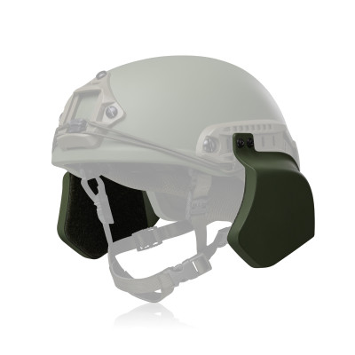 Защита боковая баллистическая защита для шлемов без ушей (типа FAST, TOR, ARCH). Олива