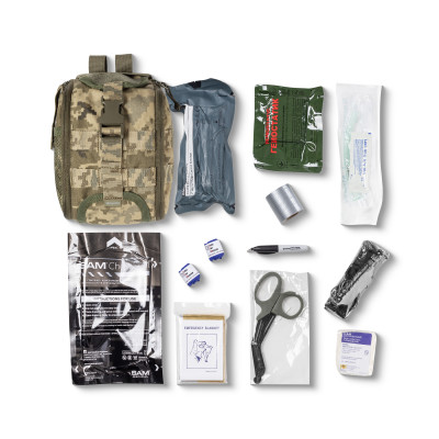 Медицинский комплект B-TAK (Basic Trooper Aid Kit) для неотложной помощи. Пиксель