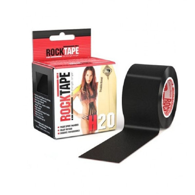 Кінезіо тейп RockTape H20 Extra Sticky, 5 см х 5 м. Чорний