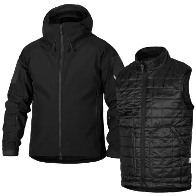 Комплект 2в1 Куртка SoftShell с жилеткой Черный