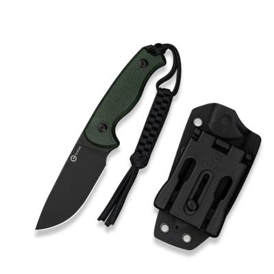 Ніж фіксований тактичний Civivi Timberbark Зелений Micarta 14C28N (C23094-3), темно-зелений