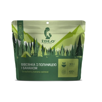 Каша овсяная ЇDLO с клубникой и бананом, 90 г (сухой продукт) Каша овсяная ЇDLO с клубникой и бананом, 90 г (сухой продукт)
