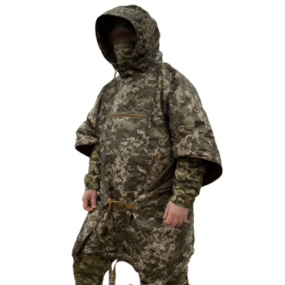 Пончо трансформер утеплене, 145х200 см. А.Т.А.К.А. Піксель (мм-14)