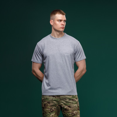 Футболка Basic Military T-shirt. Cotton and Elastane, серый