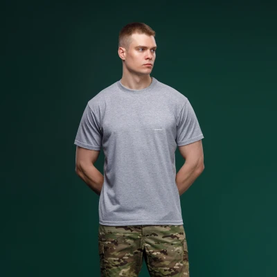 Футболка Basic Military T-shirt. Cotton and Elastane, сірий