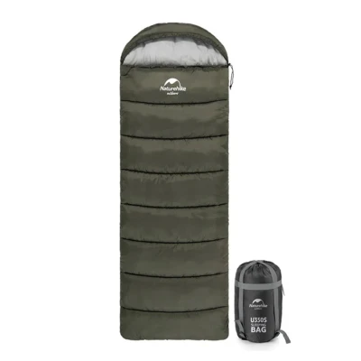 Спальник з капюшоном Naturehike U150, (від 11°C до -6°C), правий. Зелений