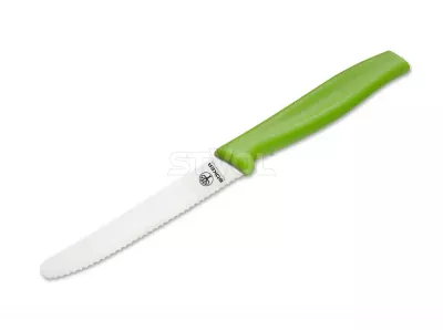 Серрейторний кухонний ніж Sandwich Knife, зелений Boker, клинок 105 мм