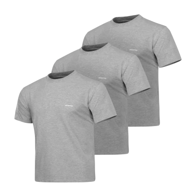 Комплект футболок (3 шт) Basic Military T-shirt 2.0. Cotton and Elastane. Серый