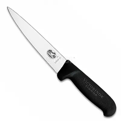 Ніж Victorinox кухонний обробний Fibrox 16 см, чорний, клинок 16 мм, сталь X50CrMoV15 (5.5603.16)