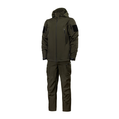 Комплект одягу Softshell Hawk Jacket & Pants. Захист від вітру та вологи. Олива