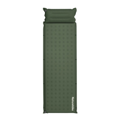 Килимок самонадувний одномісний з подушкою Naturehike CNK2550WS025, 30мм. Зелений