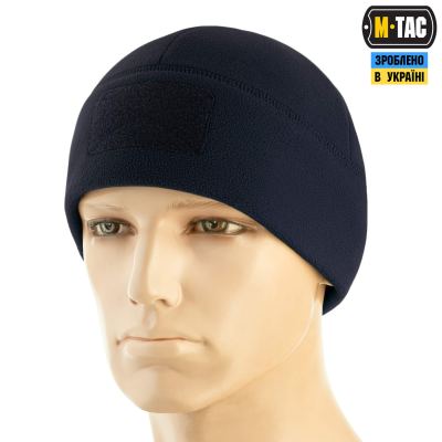 Шапка M-Tac Watch Cap Elite фліс (320г/м2) з липучкою Dark Темно, dark Navy Blue