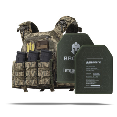 Бронежилет увеличенный 6 класса (PRO) L. Вес 7.8 кг. Керамические плиты 3.25 кг. Пиксель (мм-14)