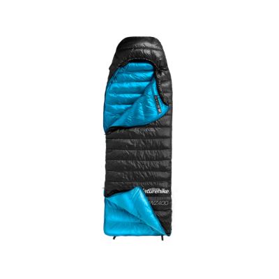 Спальний мішок Naturehike CW400 NH18C400-D пуховий L чорно-блакитний