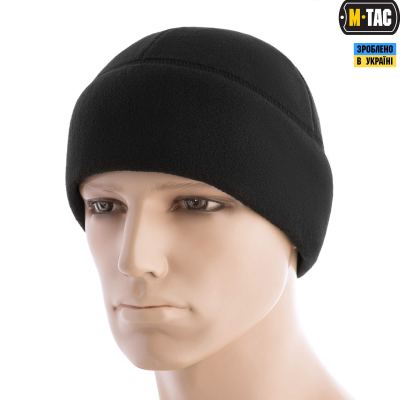Шапка M-Tac Watch Cap фліс (260г/м2) with Slimtex Чорна