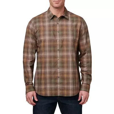 Сорочка тактична "5.11 Tactical Igor Plaid Long Sleeve Shirt" Umber Brown Plaid