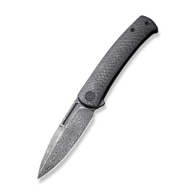 Ніж складаний Civivi Caetus Flipper Damascus Carbon Fiber, чорний